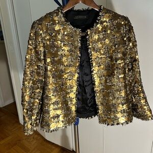 Zara Gold Sequin Blazer